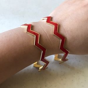 Red/gold zig zag bracelets, NWOT